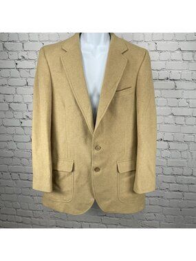 Sakowitz Christopher Carlton Tan 100% Camelhair 2 Button Blazer Sport Coat 43L